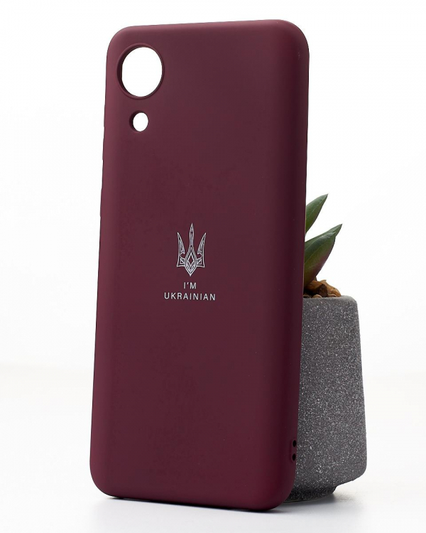 Силиконовый чехол SOFT Silicone Case для Samsung A03 Core (ТРИЗУБ) бордовый