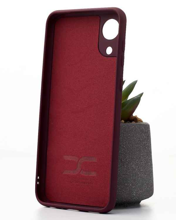 Силиконовый чехол SOFT Silicone Case для Samsung A03 Core (ТРИЗУБ) бордовый
