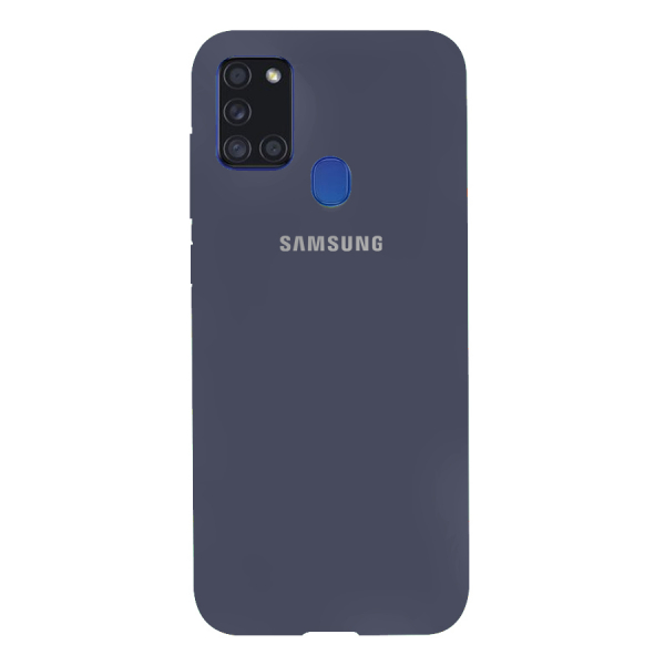 Силиконовый чехол SOFT Silicone Case для Samsung A21/A215 HQ (с логотипом) темно-синий