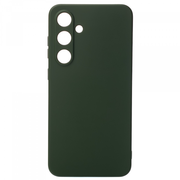 Силиконовый чехол SOFT Silicone Case для Samsung S24 FE (без лого) темно-зеленый