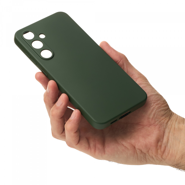 Силиконовый чехол SOFT Silicone Case для Samsung S24 FE (без лого) темно-зеленый