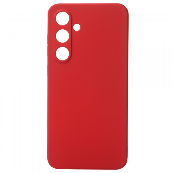 Силиконовый чехол SOFT Silicone Case для Samsung S24 FE (без лого) красный