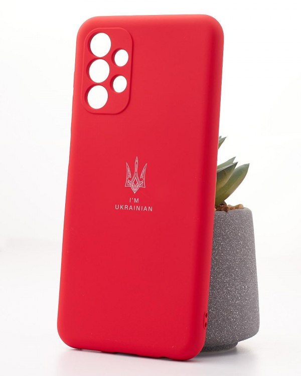 Силиконовый чехол SOFT Silicone Case для Samsung A13 4G (ТРИЗУБ) красный