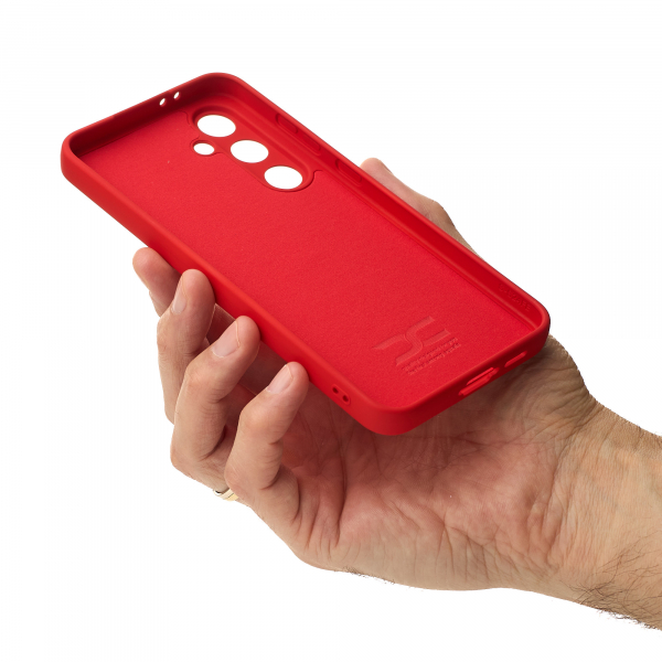 Силиконовый чехол SOFT Silicone Case для Samsung S24 FE (без лого) красный