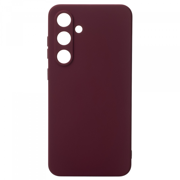 Силиконовый чехол SOFT Silicone Case для Samsung S24 FE (без лого) бордовый