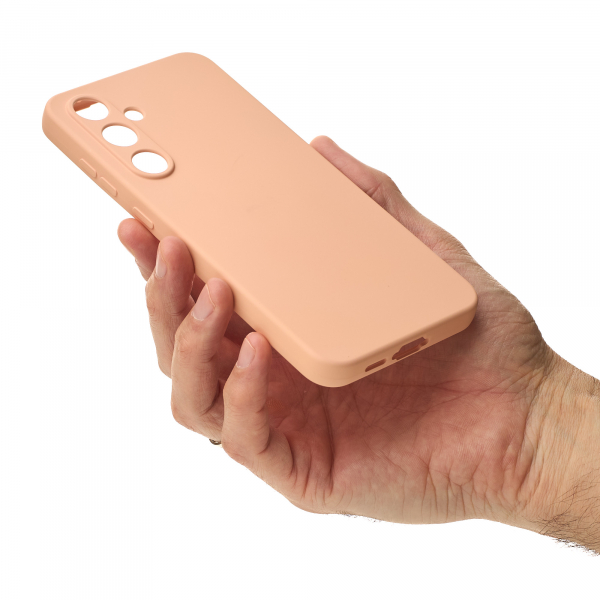 Силиконовый чехол SOFT Silicone Case для Samsung S24 FE (без лого) пудра