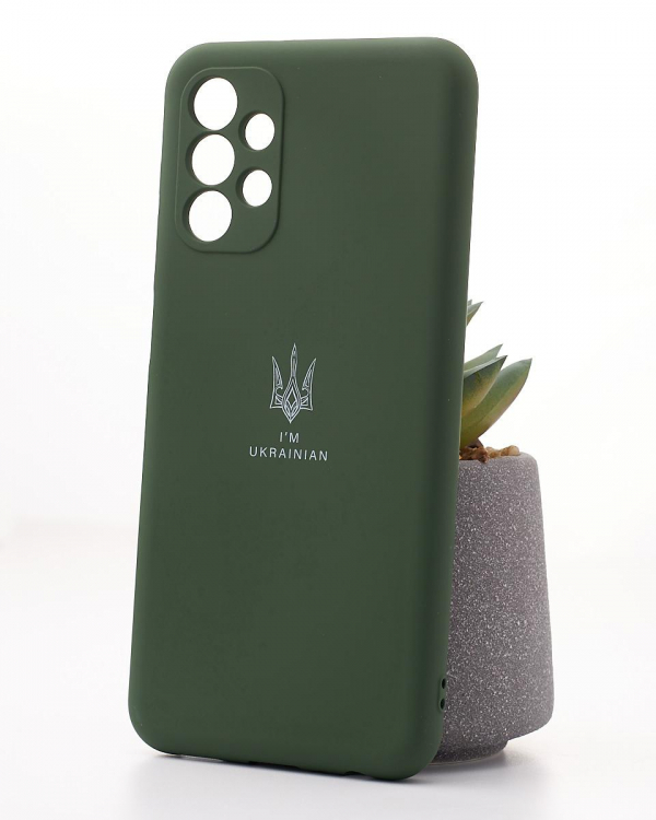 Силиконовый чехол SOFT Silicone Case для Samsung A13 4G (ТРИЗУБ) темно-зеленый