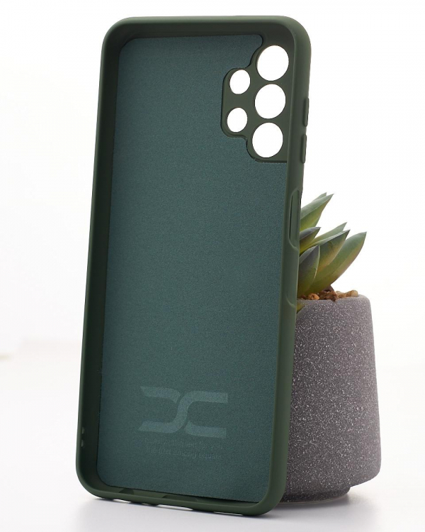 Силиконовый чехол SOFT Silicone Case для Samsung A13 4G (ТРИЗУБ) темно-зеленый