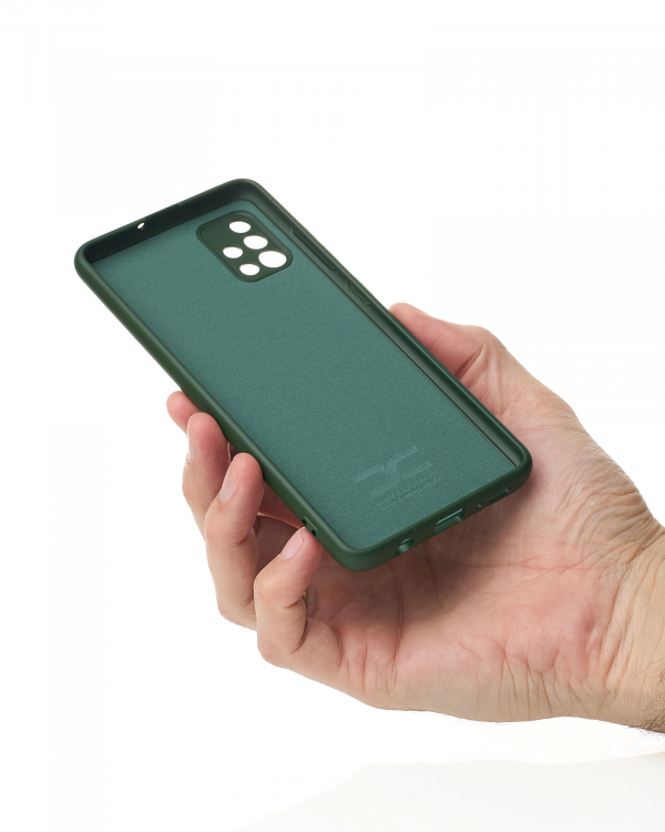 Силиконовый чехол SOFT Silicone Case для Samsung A51 (без лого) темно-зеленый