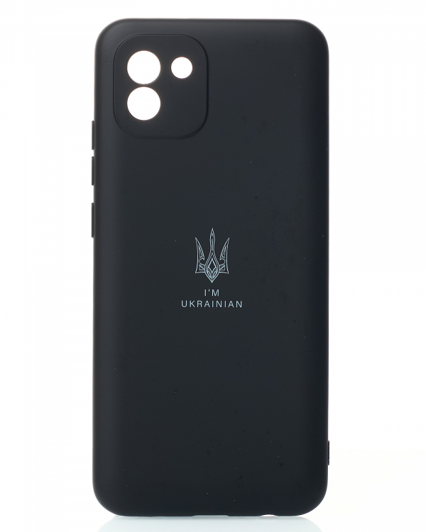 Силиконовый чехол SOFT Silicone Case для Samsung A03 (ТРИЗУБ) черный