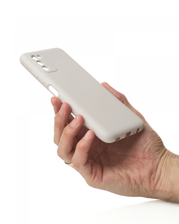 Силиконовый чехол SOFT Silicone Case для Samsung A03S (без лого) серый