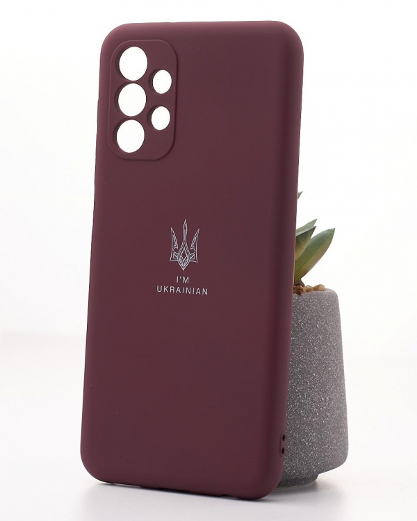 Силиконовый чехол SOFT Silicone Case для Samsung A13 4G (ТРИЗУБ) бордовый