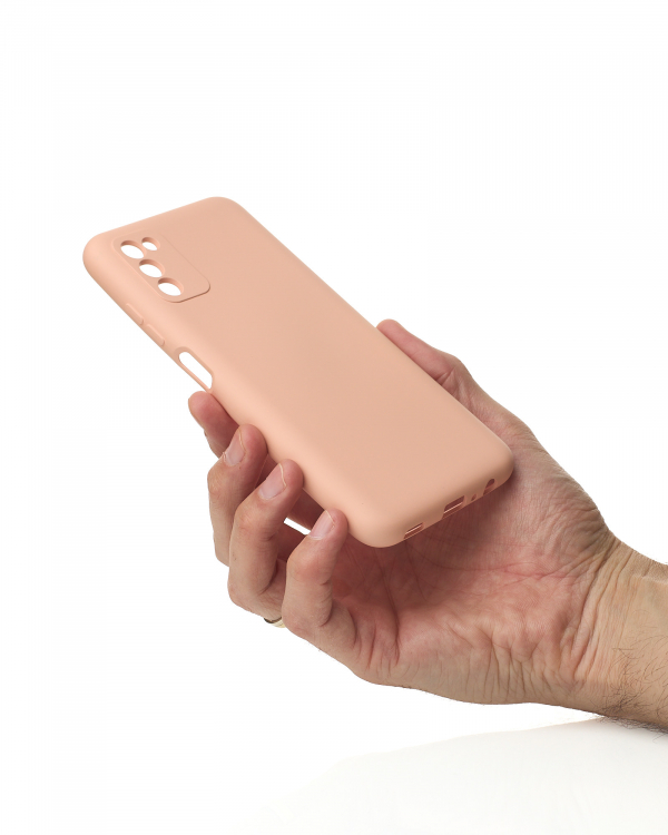 Силиконовый чехол SOFT Silicone Case для Samsung A03S (без лого) пудра
