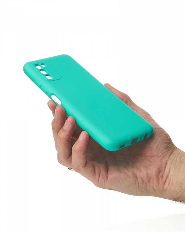 Силиконовый чехол SOFT Silicone Case для Samsung A03S (без лого) бирюза