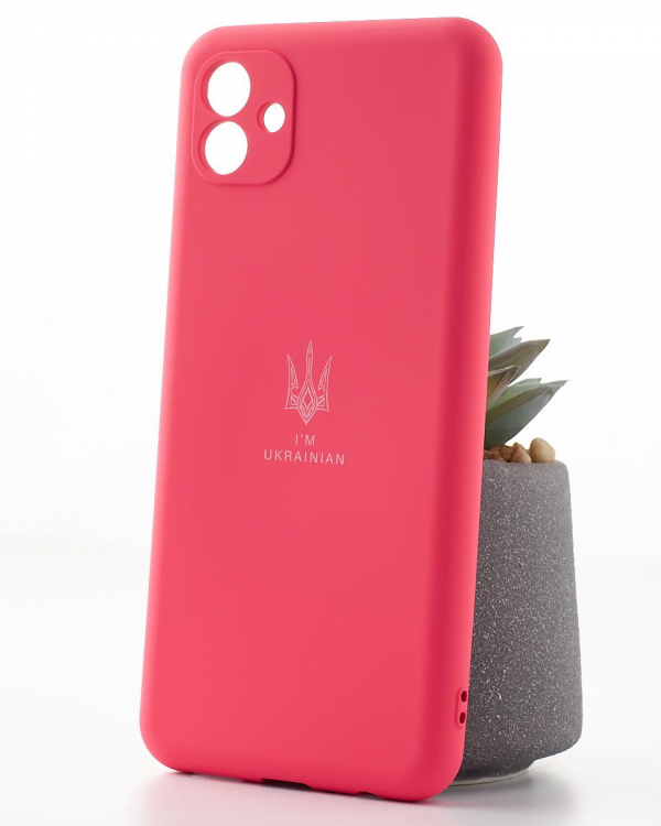 Силиконовый чехол SOFT Silicone Case для Samsung A04 (ТРИЗУБ) малиновый