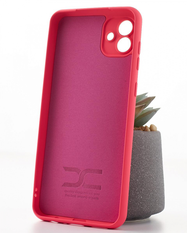 Силиконовый чехол SOFT Silicone Case для Samsung A04 (ТРИЗУБ) малиновый
