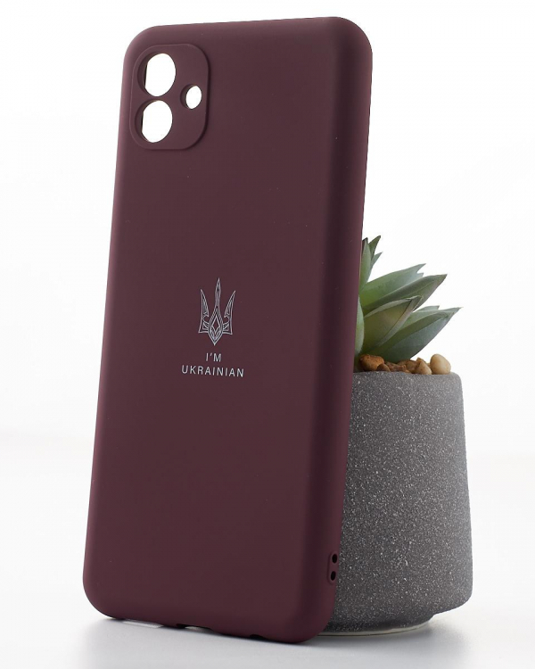 Силиконовый чехол SOFT Silicone Case для Samsung A04 (ТРИЗУБ) бордовый