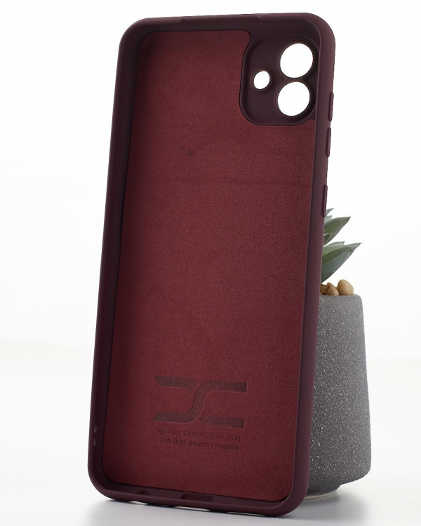 Силиконовый чехол SOFT Silicone Case для Samsung A04 (ТРИЗУБ) бордовый