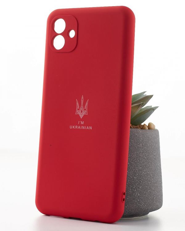 Силиконовый чехол SOFT Silicone Case для Samsung A04 (ТРИЗУБ) красный