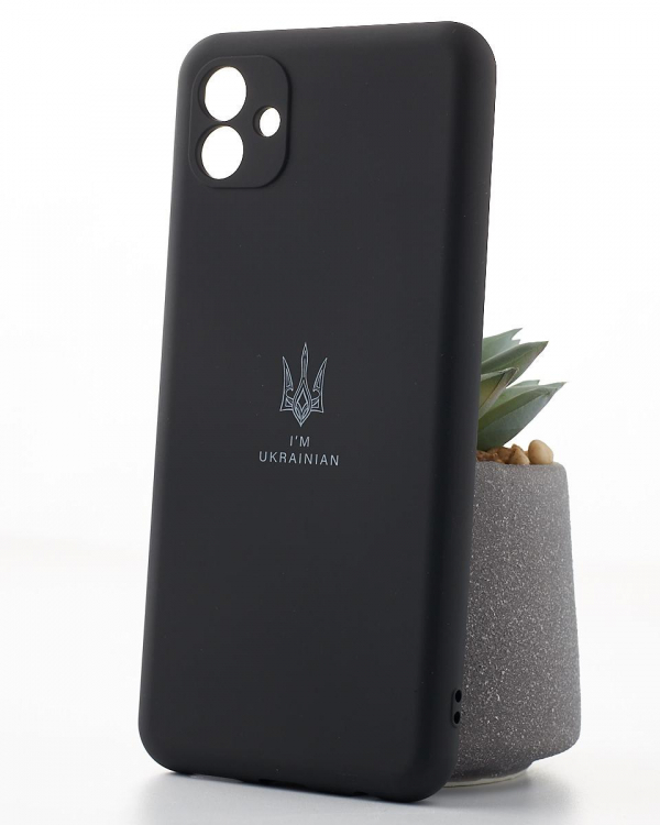 Силиконовый чехол SOFT Silicone Case для Samsung A04 (ТРИЗУБ) черный