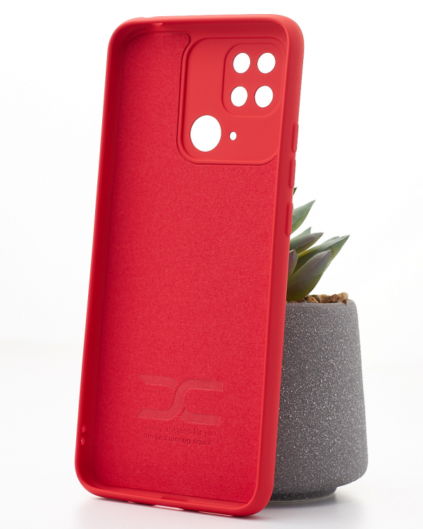 Силиконовый чехол SOFT Silicone Case для Xiaomi Redmi 10c (ТРИЗУБ) красный