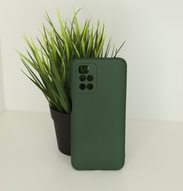 Силиконовый чехол SOFT Silicone Case для Xiaomi Redmi 10/Redmi 10 Prime (без лого) темно-зеленый