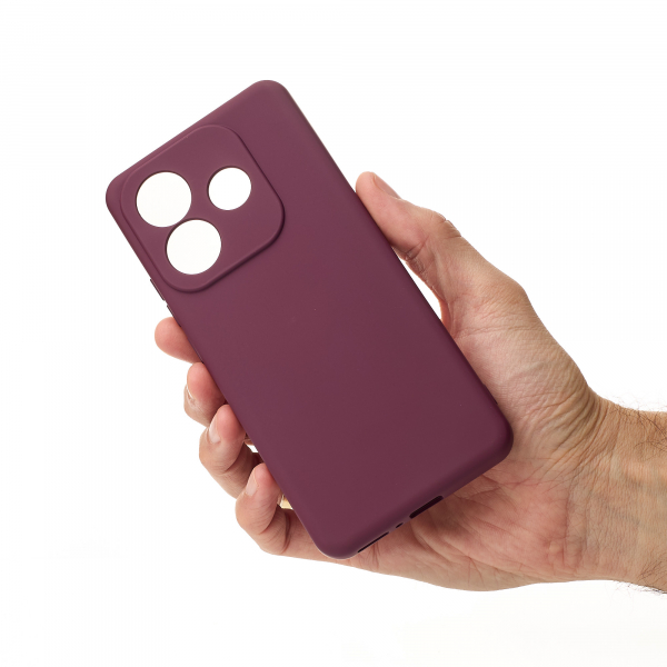 Силиконовый чехол SOFT Silicone Case для Xiaomi Redmi Note 14 5G Global (без лого) бордовый