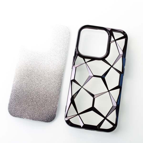 Силиконовый чехол THREE-DIMENSIONAL DIAMOND для iPhone 15 Pro Max черный