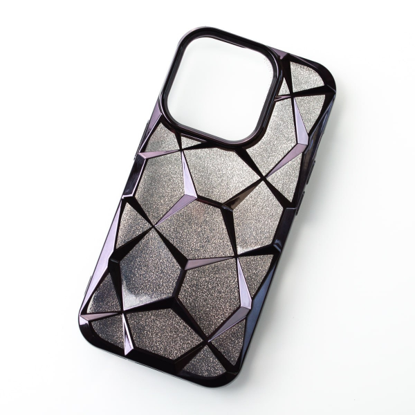Силиконовый чехол THREE-DIMENSIONAL DIAMOND для iPhone 14 Pro черный