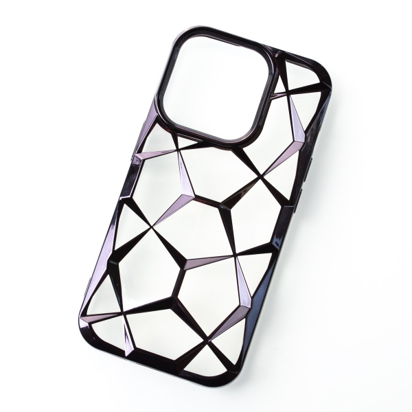 Силиконовый чехол THREE-DIMENSIONAL DIAMOND для iPhone 14 Pro черный