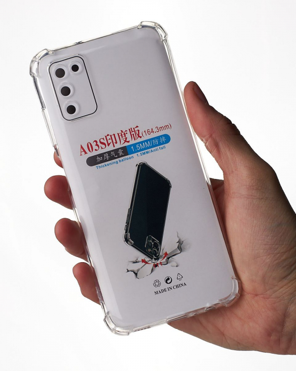 Силиконовый чехол WS SHOCKPROOF для Samsung A03S прозрачный