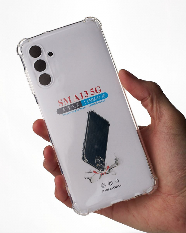 Силиконовый чехол WS SHOCKPROOF для Samsung A13 5G/A04S прозрачный