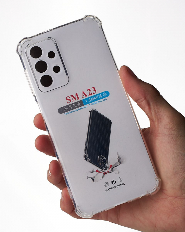 Силиконовый чехол WS SHOCKPROOF для Samsung A23 прозрачный