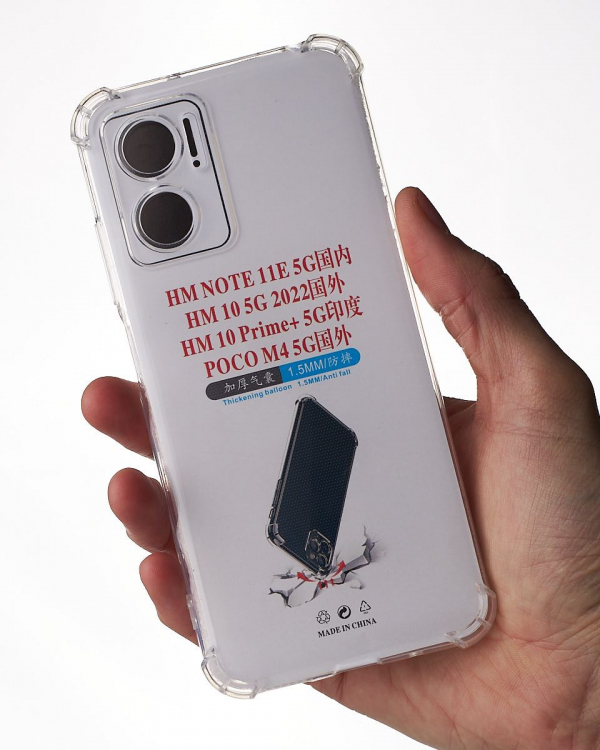 Силиконовый чехол WS SHOCKPROOF для Xiaomi Redmi 11 Prime 5G/Note 11E 5G/Poco M4 5G/Redmi 10 5G прозрачный