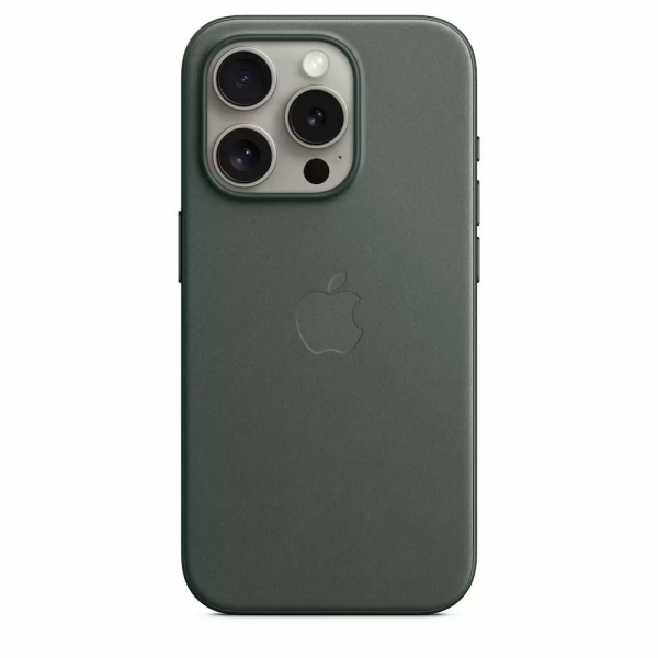 Тканевый чехол MagSafe WOVEN для iPhone 15 Pro темно-зеленый