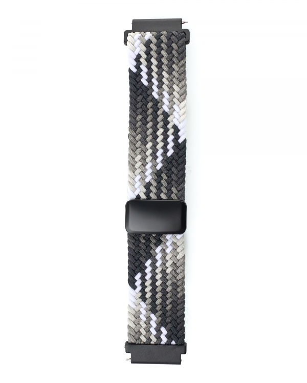 Ремешок для часов UNIVERSAL "Nylon Braided Magnetic" 20 мм black and white