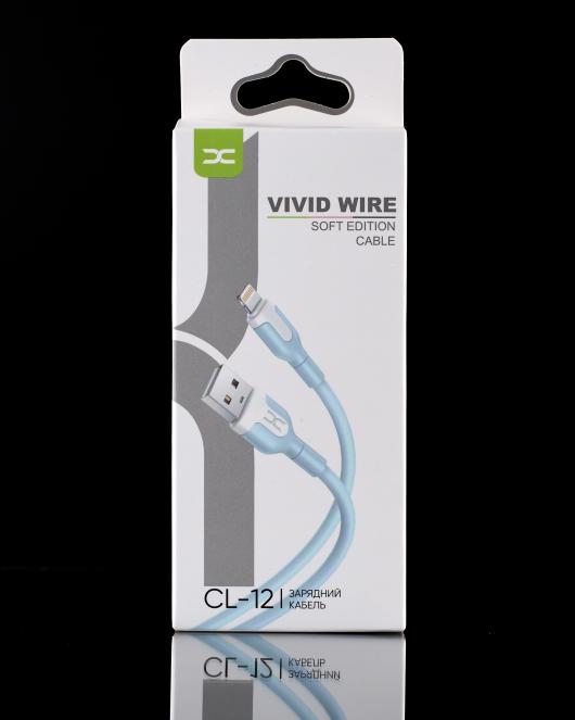 USB cable DC Lightning (CL-12) 2.1A голубой