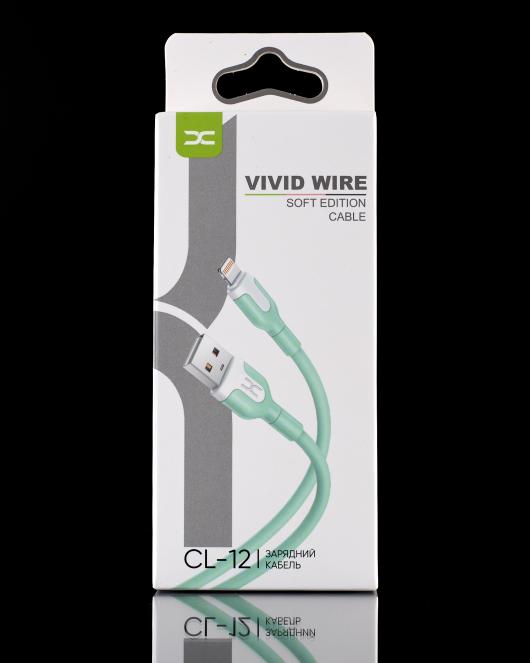 USB cable DC Lightning (CL-12) 2.1A зеленый