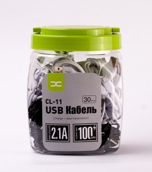 USB cable DC micro (CL-11) 30pcs/bottle, 1m черный/белый