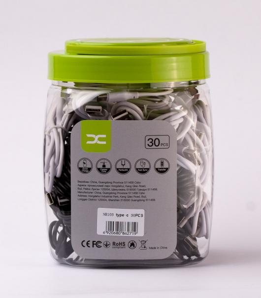 USB cable DC Type-C (CL-11) 30pcs/bottle, 1m черный/белый