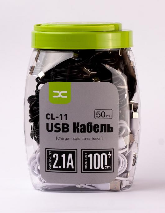 USB cable DC Type-C (CL-11) 50pcs/bottle, 1m черный/белый