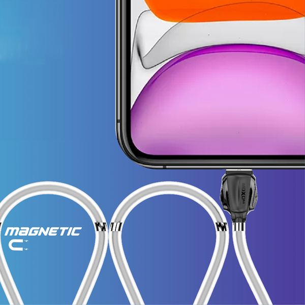 USB cable MOXOM Lightning (MX-CB46) Magnetic clips белый