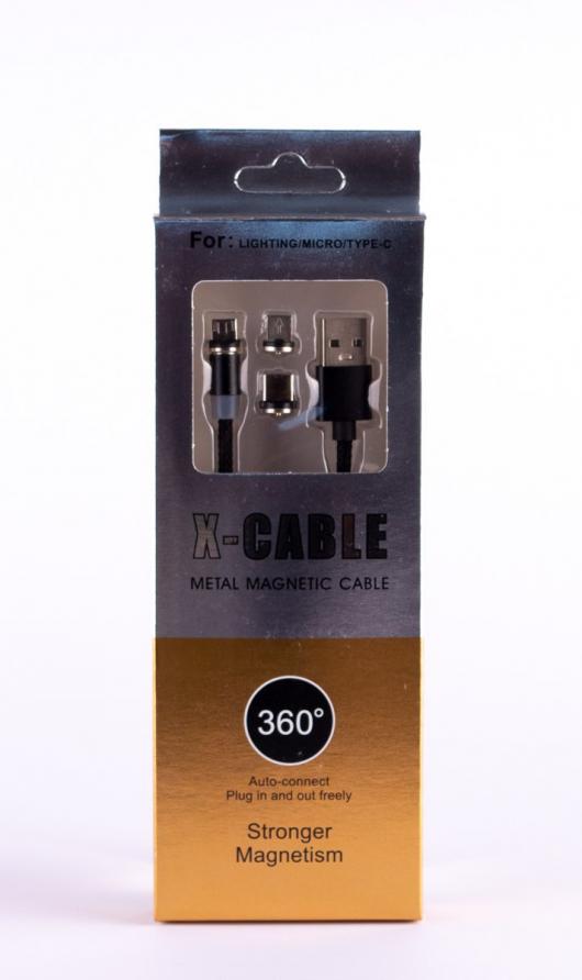 USB cable X-Cable 3in1 Magnetic, Lightning/MicroUSB/Type-C черный