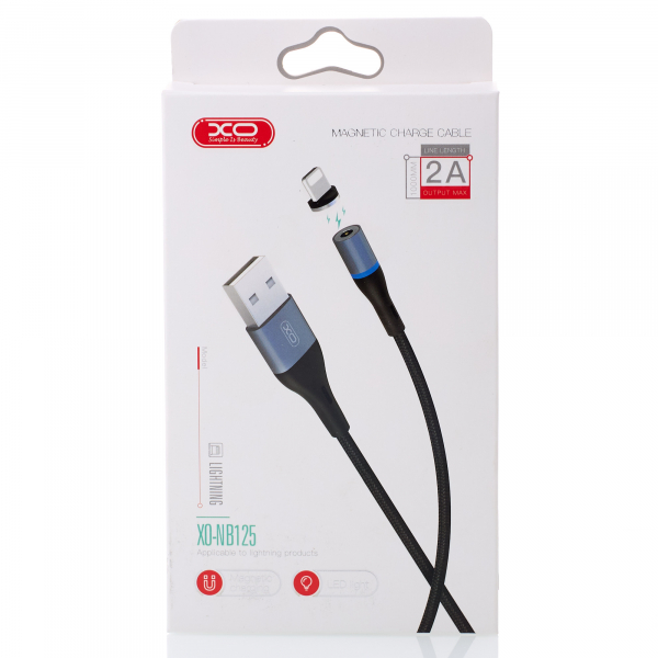 USB cable XO Lightning (NB125) Magnetic черный