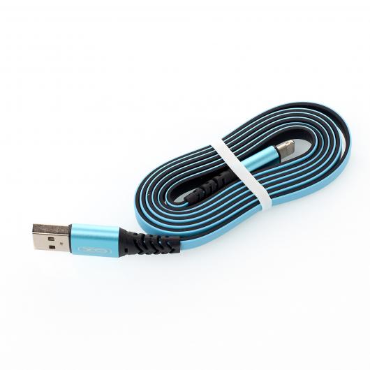 USB cable XO Lightning (NB154) TPE черный/синий