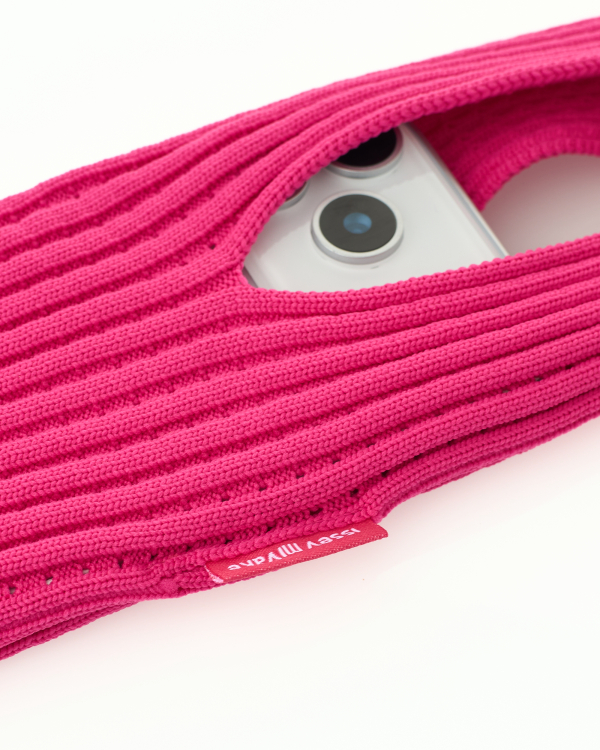 Вязаная сумка Pleated Pocket для iPhone (80 см) pink