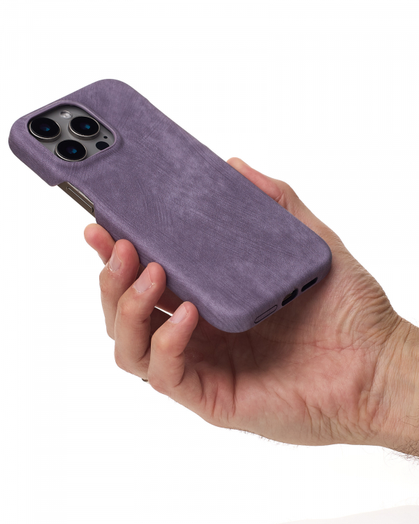 Чехол LEATHER Case для iPhone 14 Pro deep purple