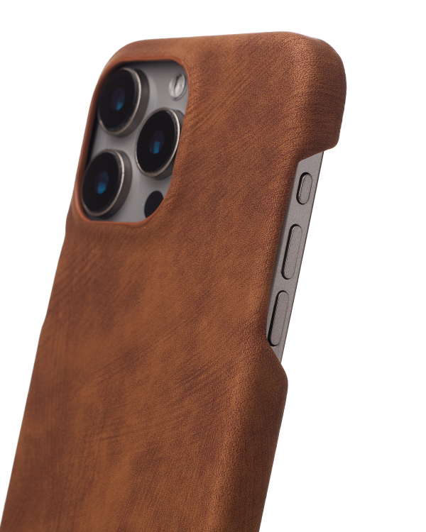 Чехол LEATHER Case для iPhone 15 Pro brown