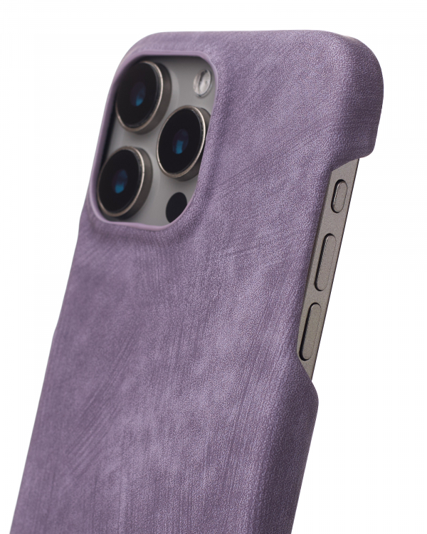 Чехол LEATHER Case для iPhone 15 Pro deep purple