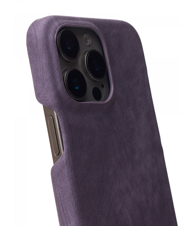Чехол LEATHER Case для iPhone 15 Pro deep purple